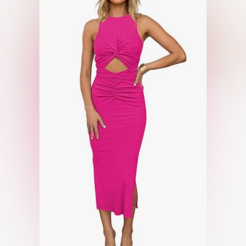 NWOT Hot Pink Cutout Dress